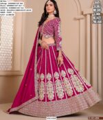 Designer Embroidered Shimmer Art Silk Lehenga Choli For Women's Weddings