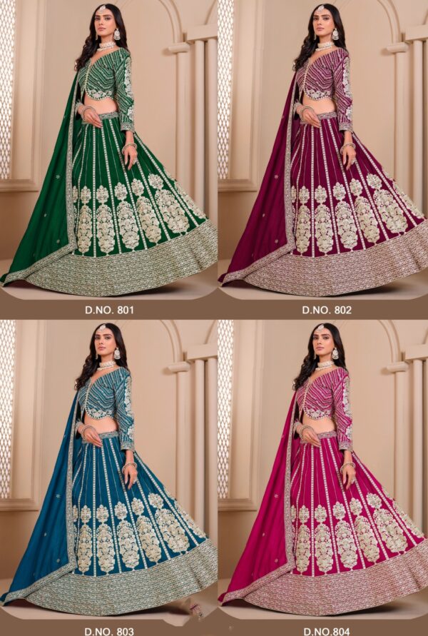 Designer Embroidered Shimmer Art Silk Lehenga Choli For Women's Weddings