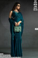 Look Regal And Elegant In This Luxurious Two-Tone Satin Silk Partywear Sarees