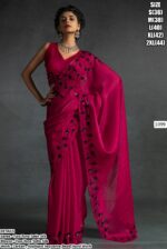 Look Regal And Elegant In This Luxurious Two-Tone Satin Silk Partywear Sarees