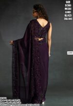 Look Regal And Elegant In This Luxurious Two-Tone Satin Silk Partywear Sarees