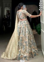 Sea Green Tussar Silk Digital Printed Readymade Lehenga Choli Set