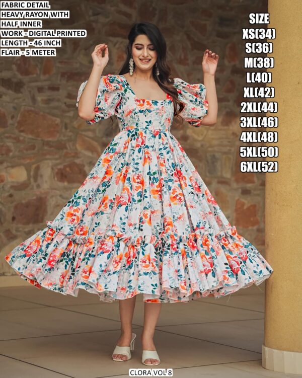 Best Beach And Partywear Rayon Midi One Piece Dress Collection 2025