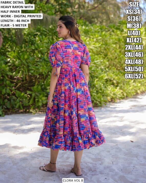 Best Beach And Partywear Rayon Midi One Piece Dress Collection 2025