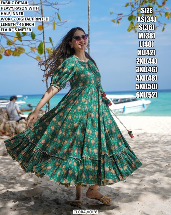 Best Beach And Partywear Rayon Midi One Piece Dress Collection 2025