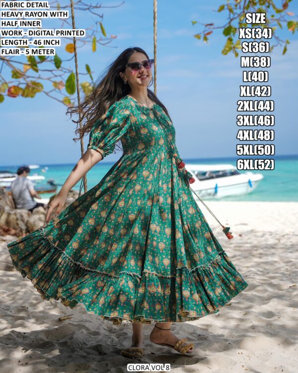 Best Beach And Partywear Rayon Midi One Piece Dress Collection 2025