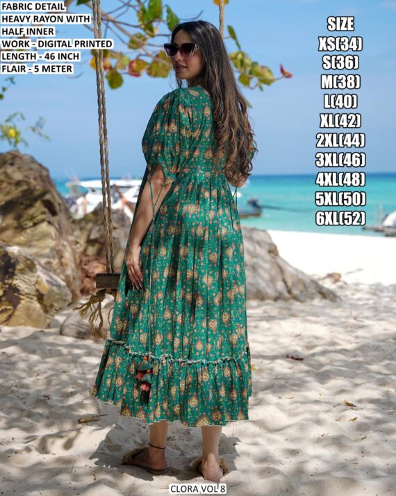 Best Beach And Partywear Rayon Midi One Piece Dress Collection 2025