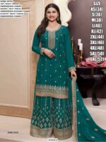 Comforting Chinon Thread Embroidered Festive Kurta-Sharara Sets