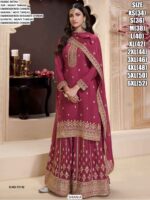 Comforting Chinon Thread Embroidered Festive Kurta-Sharara Sets