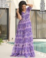 Presenting New Partywear Anarkali Faux Georgette Ruffle Flared Gowns