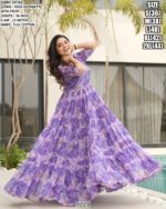 Presenting New Partywear Anarkali Faux Georgette Ruffle Flared Gowns