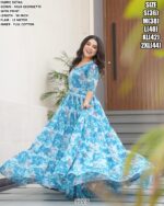 Presenting New Partywear Anarkali Faux Georgette Ruffle Flared Gowns
