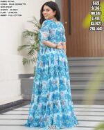 Presenting New Partywear Anarkali Faux Georgette Ruffle Flared Gowns