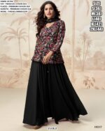 Indian Latest Designer Ready To Wear Chinon Silk Plazo Suits With Heavy Look Embroidered