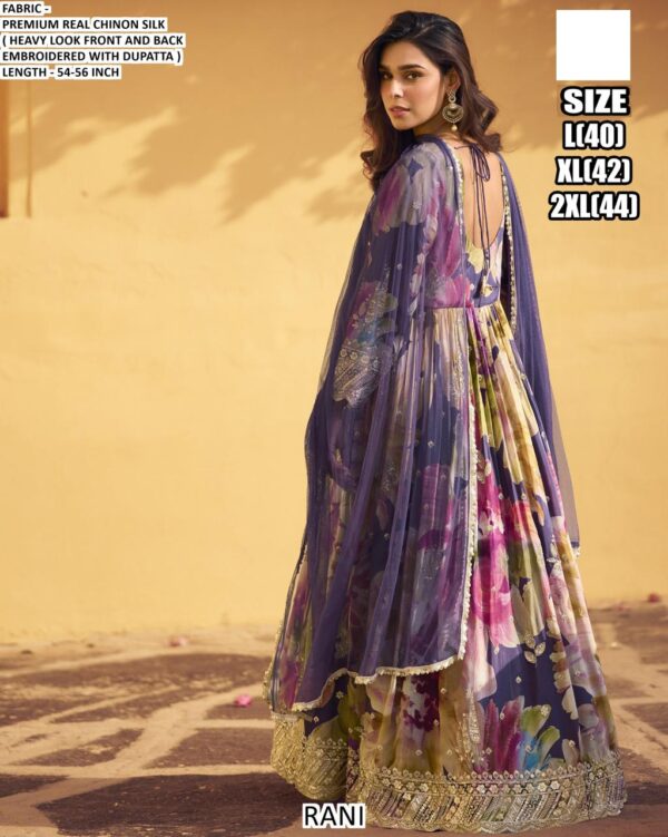 Presenting Our Trendy Gown And Dupatta In Beautiful Prints And Embroidered