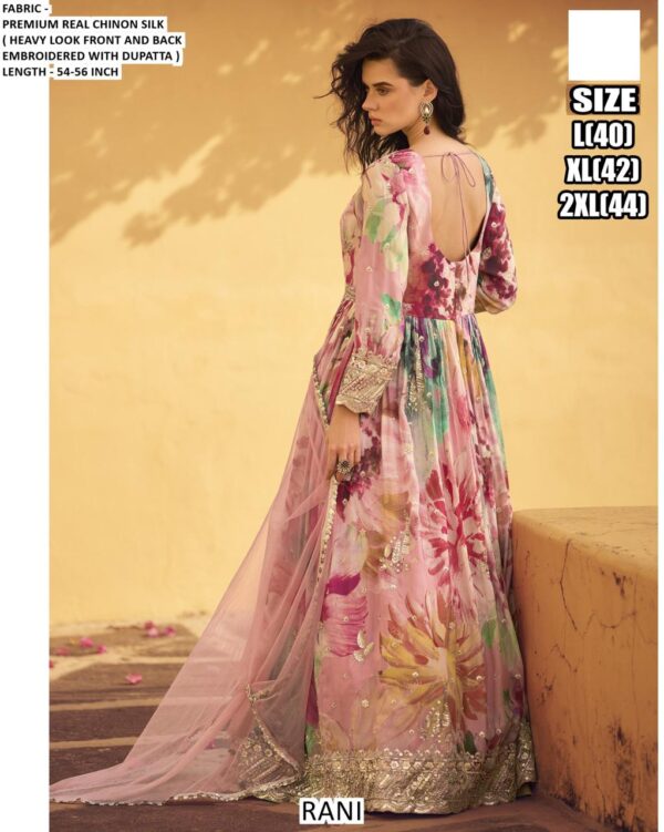 Presenting Our Trendy Gown And Dupatta In Beautiful Prints And Embroidered