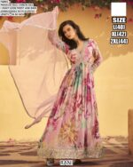 Presenting Our Trendy Gown And Dupatta In Beautiful Prints And Embroidered