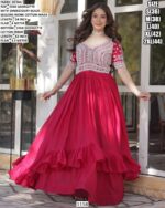 Lovely Beads Work Star Georgette Readymade Lehenga With Long Kurti (Indo-Western Dress)