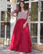 Lovely Beads Work Star Georgette Readymade Lehenga With Long Kurti (Indo-Western Dress)