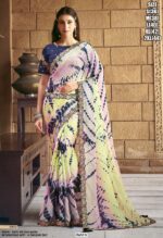 Ethnicrang Presenting Tie Dye Printed Designer Satin Silk Sarees