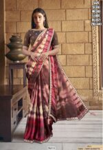 Ethnicrang Presenting Tie Dye Printed Designer Satin Silk Sarees