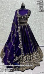 Brilliant Designer Wedding Bridal Wear Satin Chiffon Lehenga Choli
