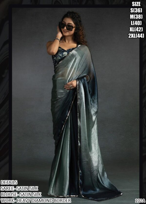 We Presents You With The Collection Of Satin Silk Shining Sarees At The Best Price