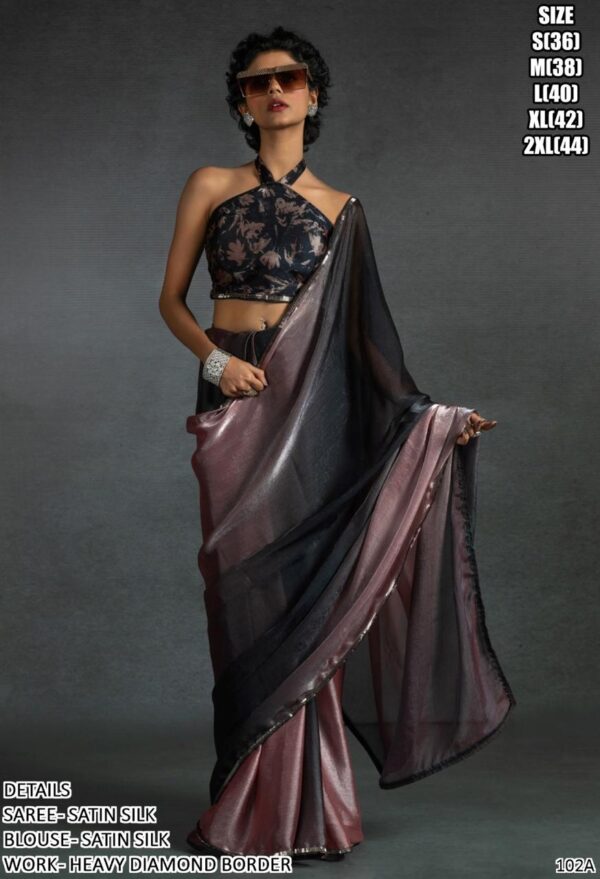 We Presents You With The Collection Of Satin Silk Shining Sarees At The Best Price