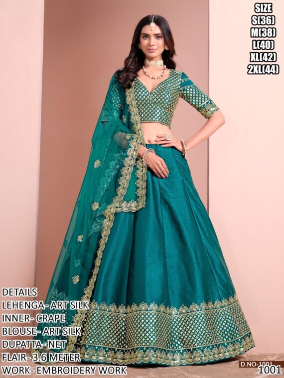 Get Captivated By This Beautiful Wedding Style Art Silk Lehenga Choli Sets