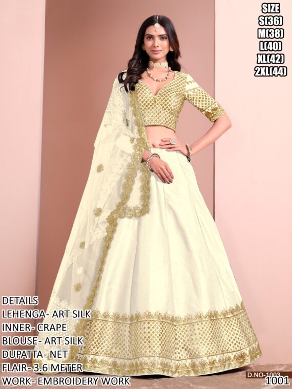 Get Captivated By This Beautiful Wedding Style Art Silk Lehenga Choli Sets