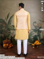 Our Viscose Silk Shimmering Sequins And Weaving Work Kurta-Koti Set For Men