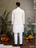 Our Viscose Silk Shimmering Sequins And Weaving Work Kurta-Koti Set For Men