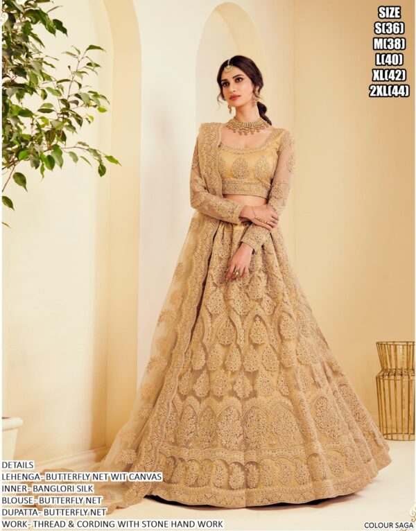 Heavy Butterfly Net Beautiful Embroidery Work Bridal Lehenga Choli