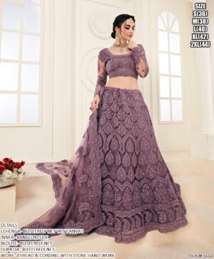 Heavy Butterfly Net Beautiful Embroidery Work Bridal Lehenga Choli