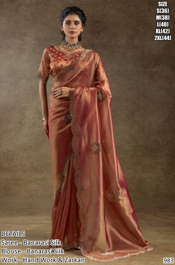 Make Your Look Unique In Parties By Opting For This Zarkan Worked Banarasi Silk Sarees