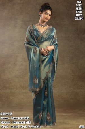 Make Your Look Unique In Parties By Opting For This Zarkan Worked Banarasi Silk Sarees