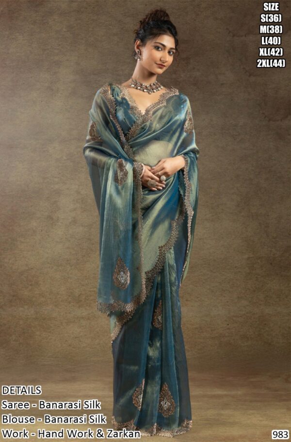 Make Your Look Unique In Parties By Opting For This Zarkan Worked Banarasi Silk Sarees