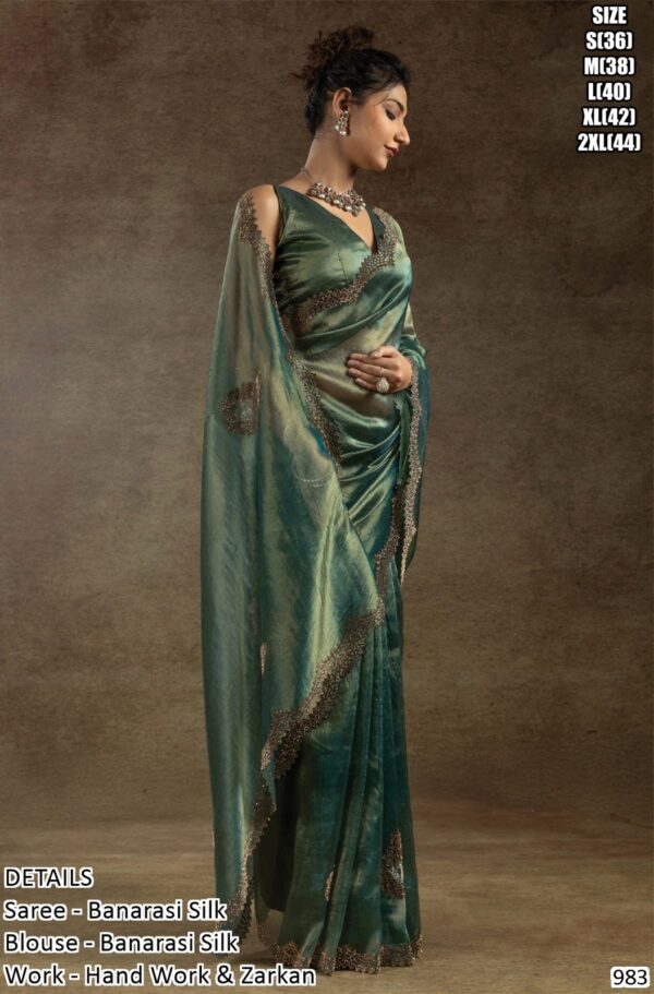 Make Your Look Unique In Parties By Opting For This Zarkan Worked Banarasi Silk Sarees