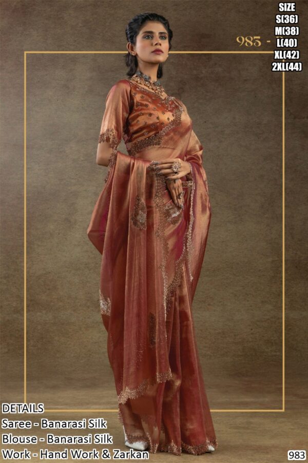 Make Your Look Unique In Parties By Opting For This Zarkan Worked Banarasi Silk Sarees
