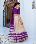 Pure Chanderi Lehenga Choli With Zari Weaving Work Border Dupatta Sets