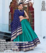 Pure Chanderi Lehenga Choli With Zari Weaving Work Border Dupatta Sets