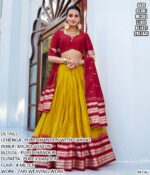 Pure Chanderi Lehenga Choli With Zari Weaving Work Border Dupatta Sets