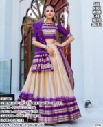 Pure Chanderi Lehenga Choli With Zari Weaving Work Border Dupatta Sets