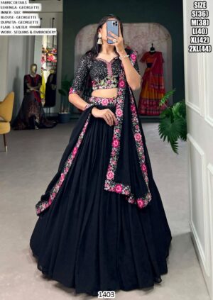 Immerse Yourself In Elegance With Our "Enchanted Evenings" Black Lehenga Choli