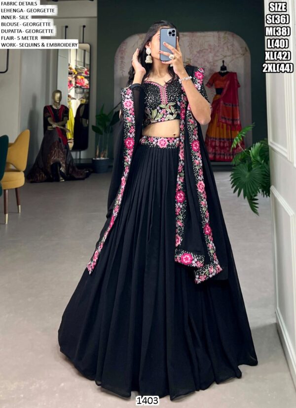 Immerse Yourself In Elegance With Our "Enchanted Evenings" Black Lehenga Choli