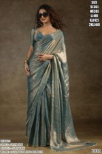 Satin Silk Luxurious Partywear One Minute Saree With Un-Stitched Blouse