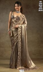 Glamorous Two Tone Satin Silk Readymade Sarees For Cocktail Parties