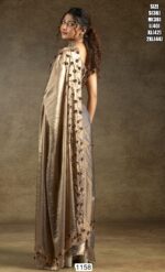 Glamorous Two Tone Satin Silk Readymade Sarees For Cocktail Parties