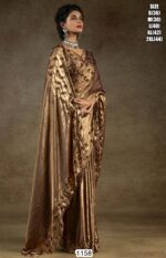 Glamorous Two Tone Satin Silk Readymade Sarees For Cocktail Parties