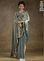 Glamorous Two Tone Satin Silk Readymade Sarees For Cocktail Parties